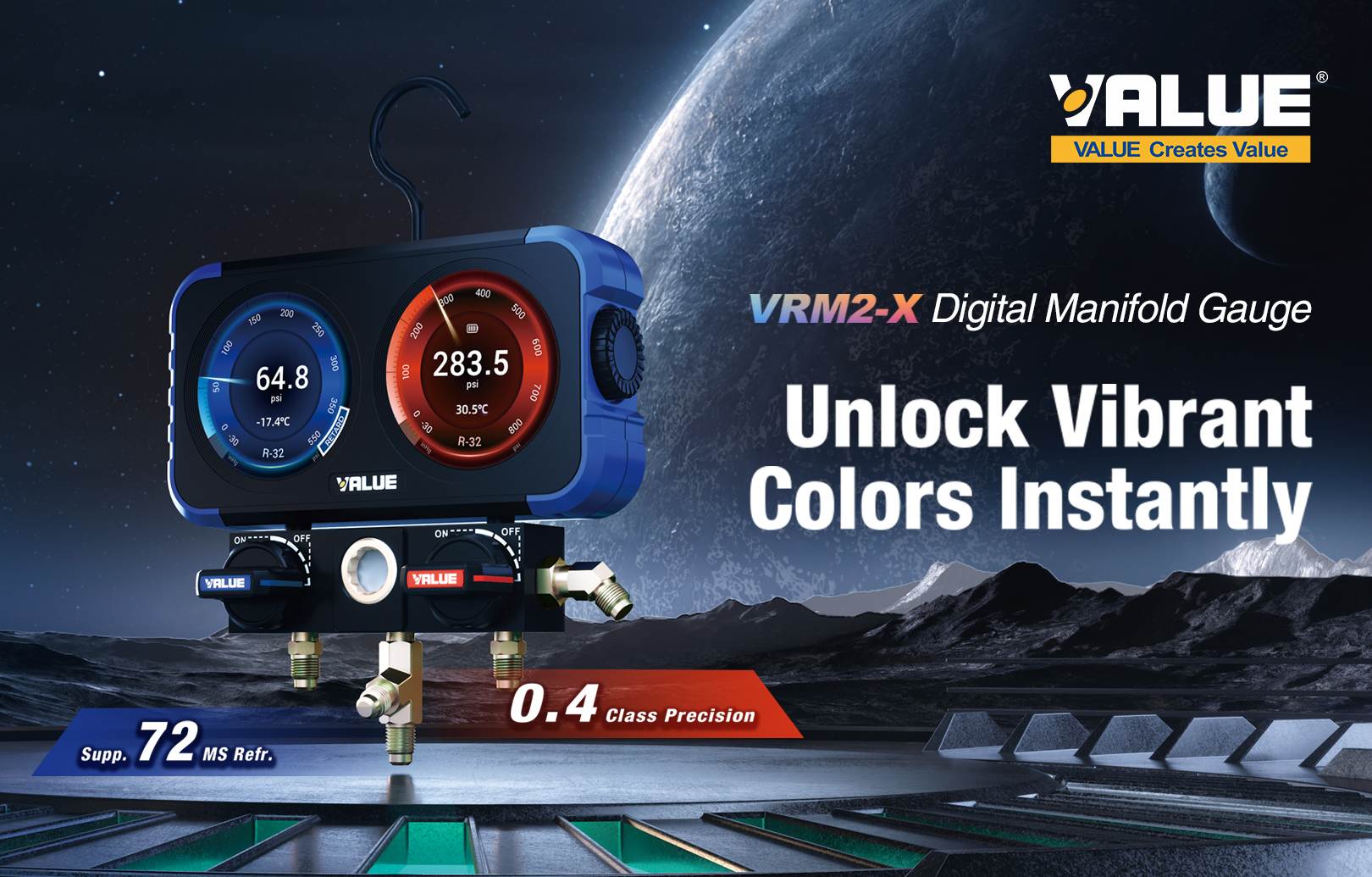 [New Product Launch] VALUE VRM2-X Color Digital Manifold Gauge - Redefining Refrigeration Maintenance with Color Visualization